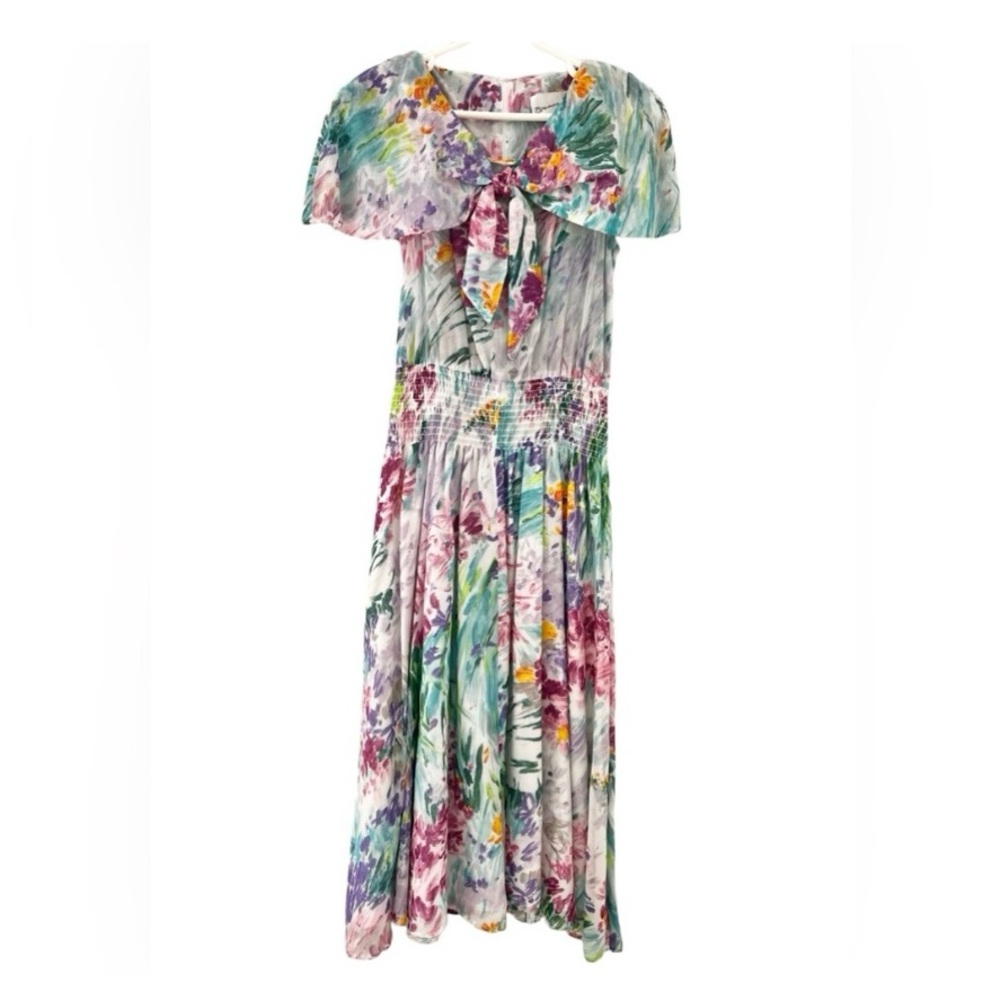 Brenner vintage floral women’s maxi dress multi colored size 5/6 closure zipper